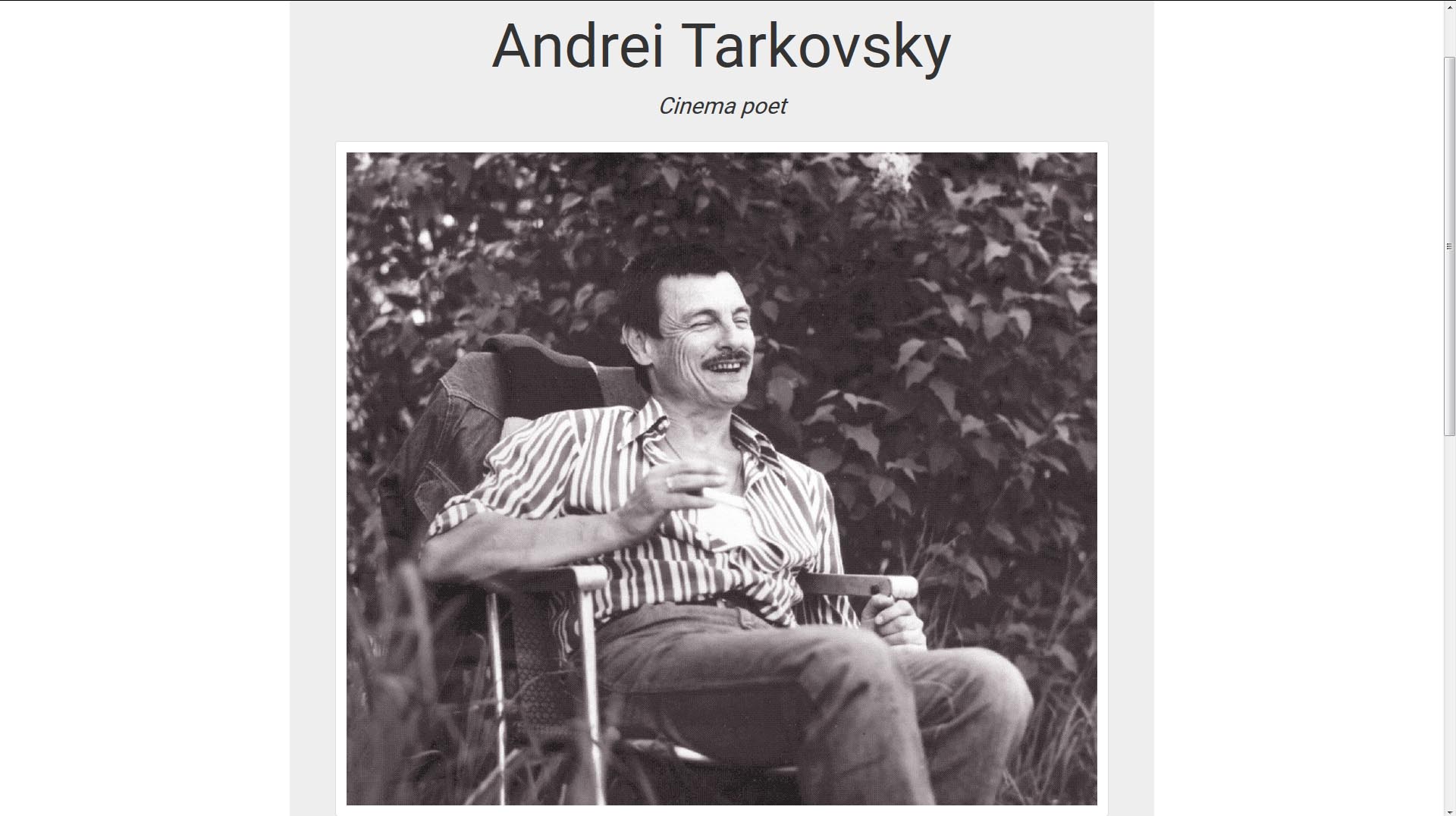 Tribute to Andrei Tarkovsky